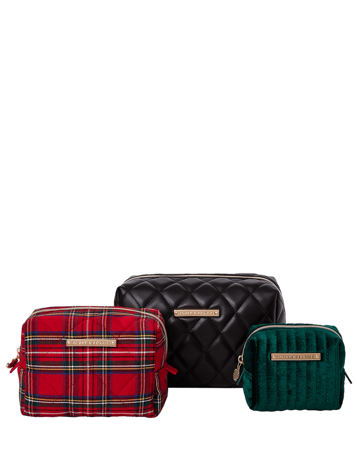 Cosmetic Trio Red Plaid