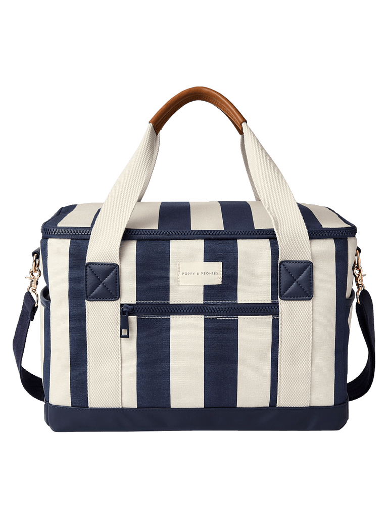 Stay Cool Cooler Bag Navy Stripe | Poppy and Peonies – www