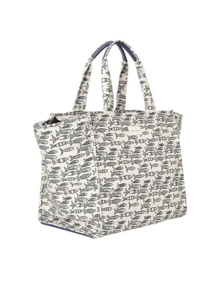 Sardine patterned tote bag