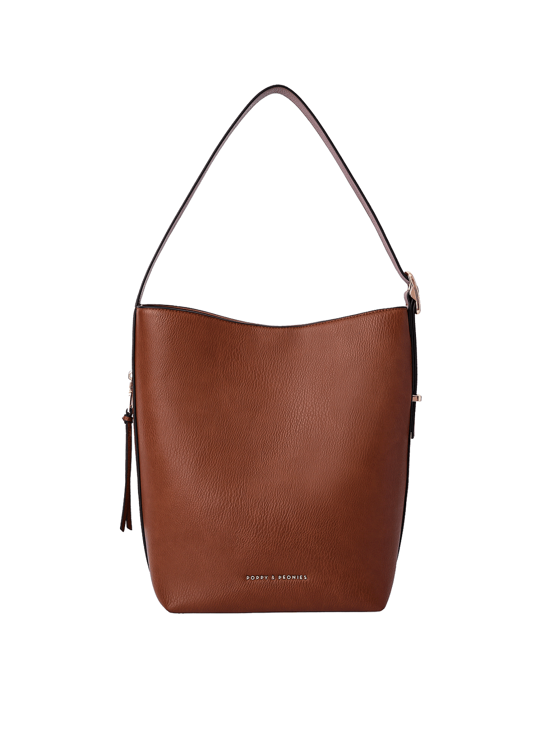 Bucket Bag in Chestnut with adjustable shoulder strap