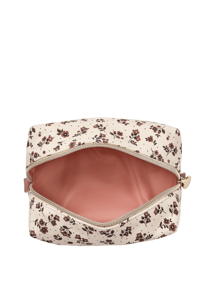 Open floral cosmetic case