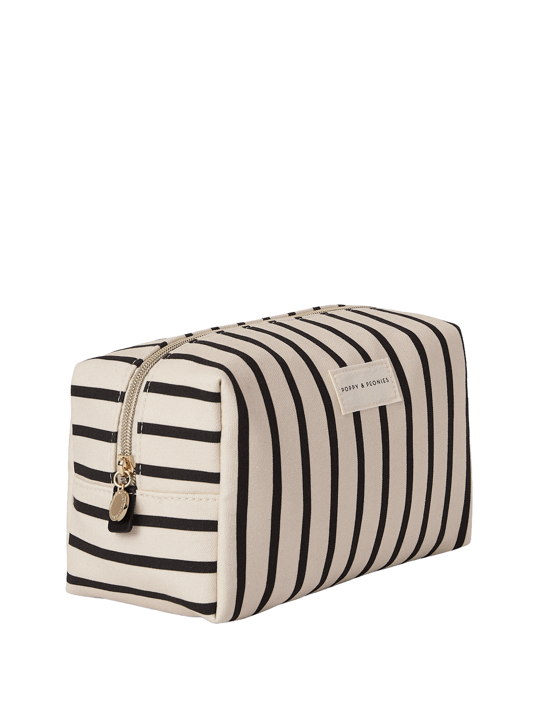 Striped makeup bag