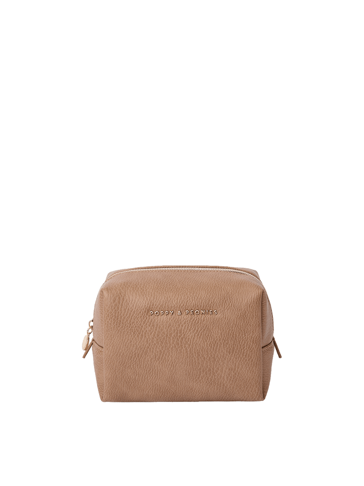 Taupe Cosmetic Case in vegan leather