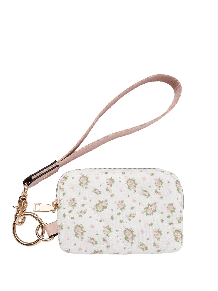 Floral patterned wristlet