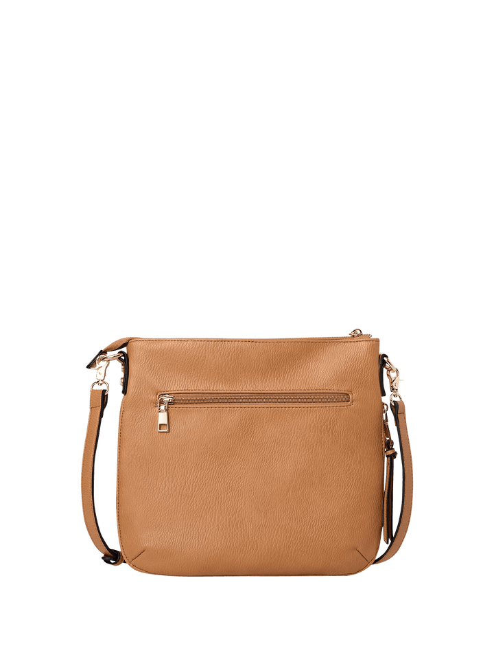 the EVERYDAY CROSSBODY camel