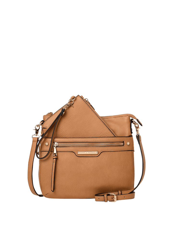 the EVERYDAY CROSSBODY camel