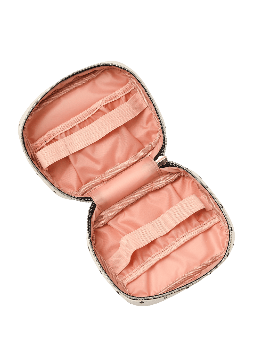 Open tech case with a pink interior