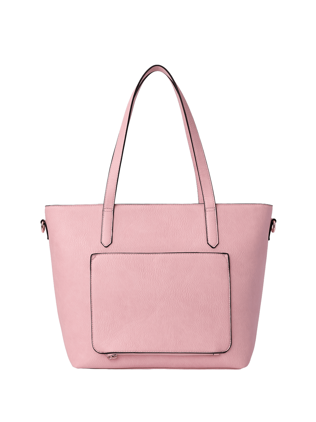 Pink vegan leather tote bag with a trolley sleeve