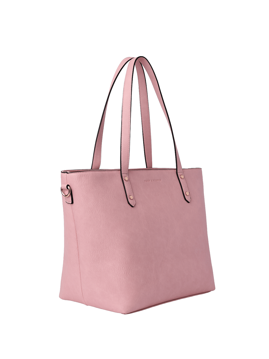 Pink vegan leather tote bag 