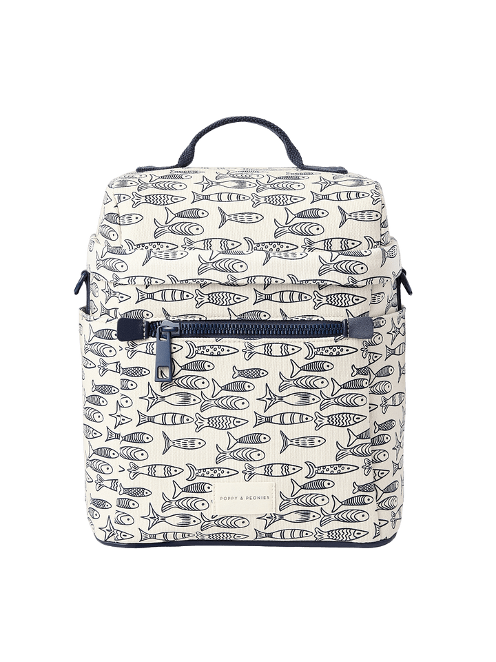 Lunch bag with a sardine pattern