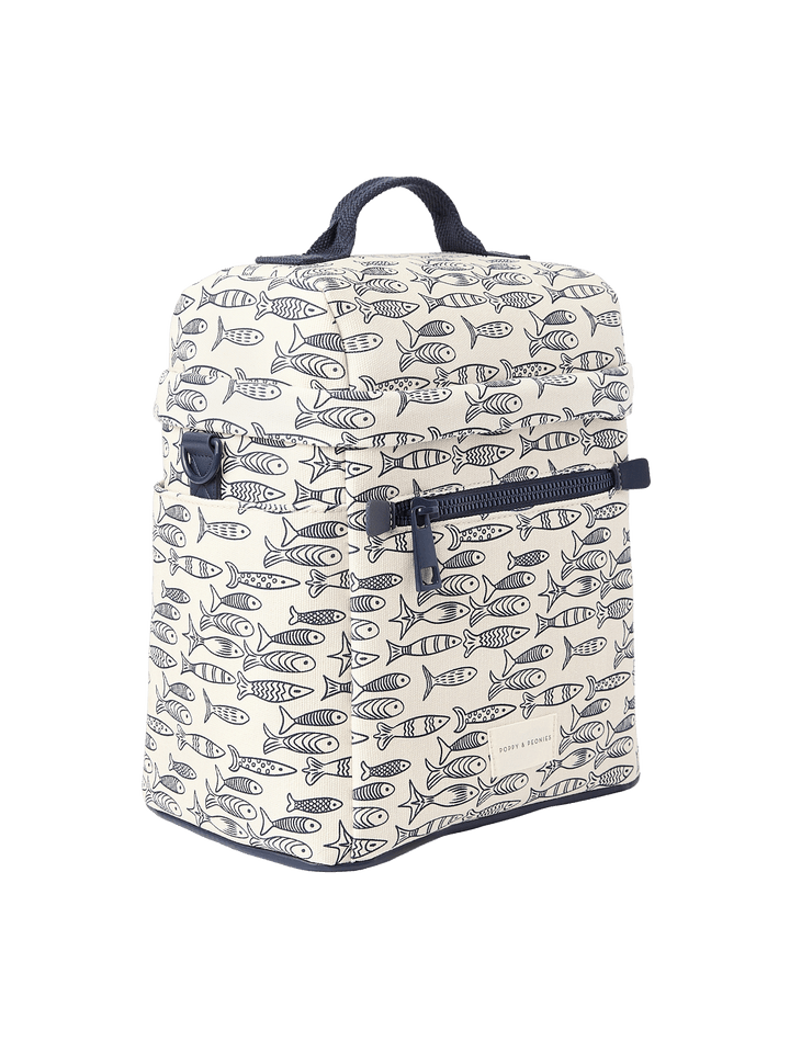 Lunch bag with a sardine pattern