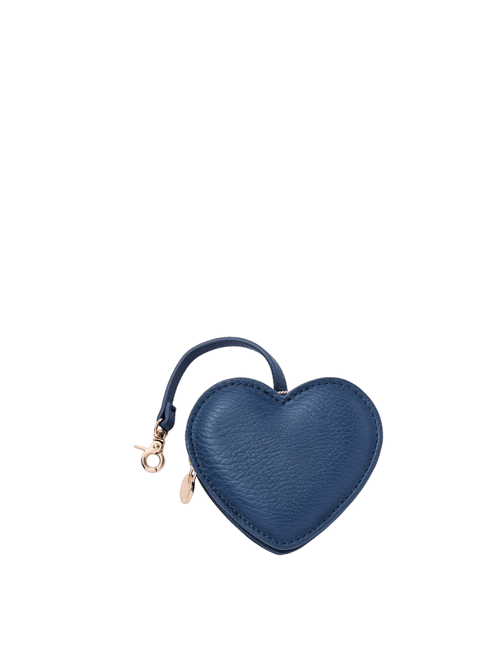 Navy Heart Bag Charm