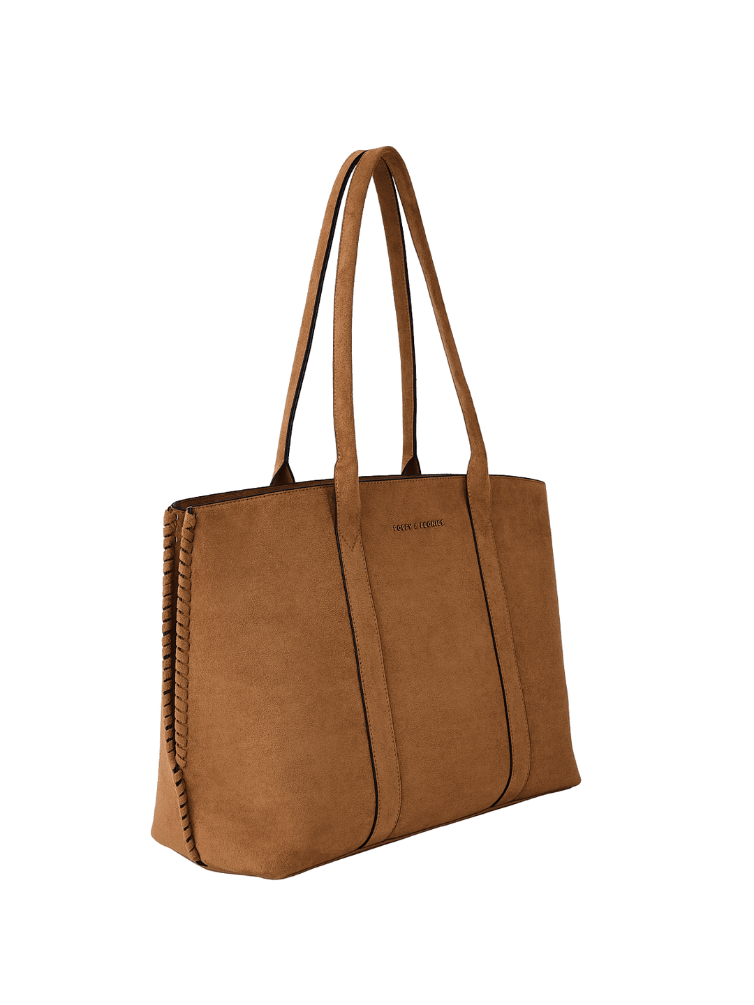Brown vegan suede handbag