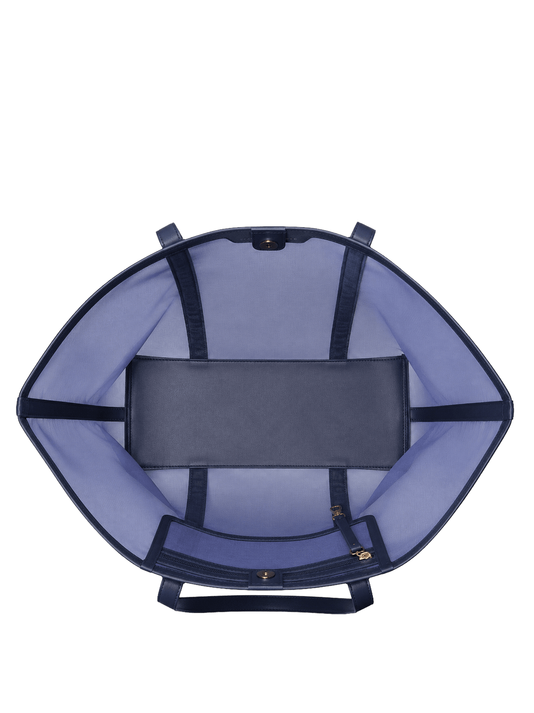 Open navy mesh tote bag