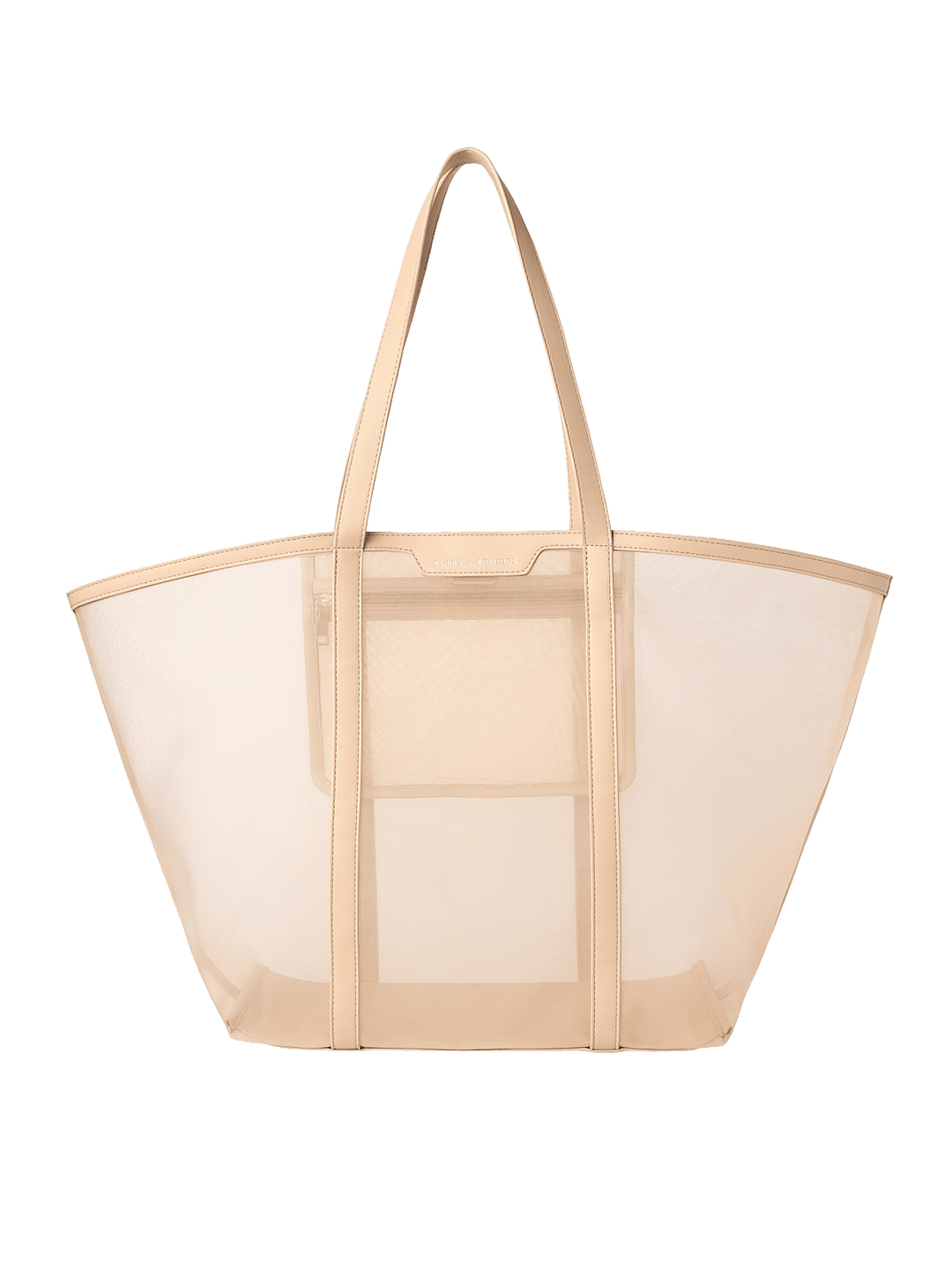 Nude mesh tote bag 