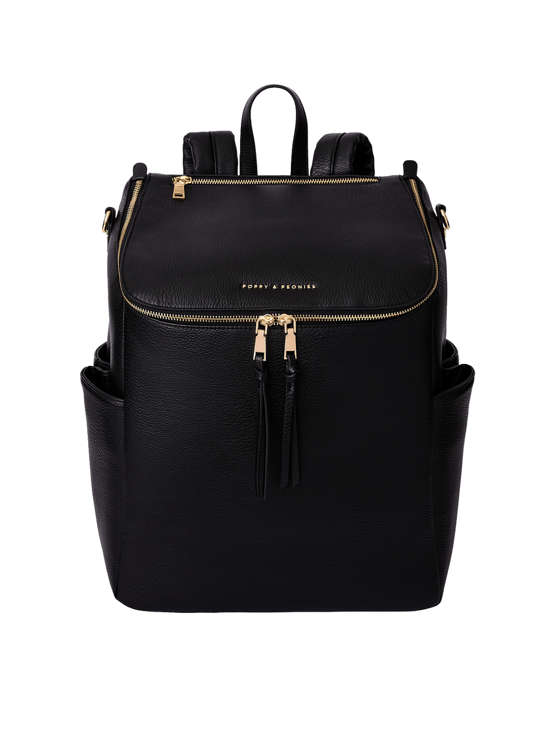 Front view of the Layover Backpack in Black