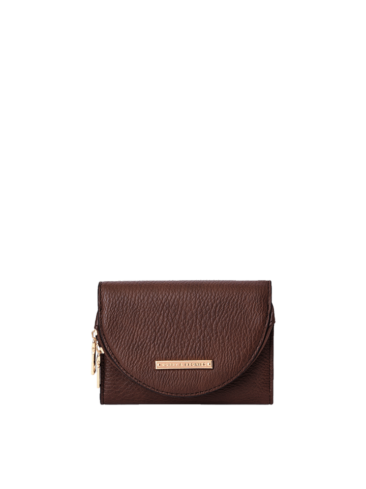 Margaux Wallet in Espresso with magnetic snap closure