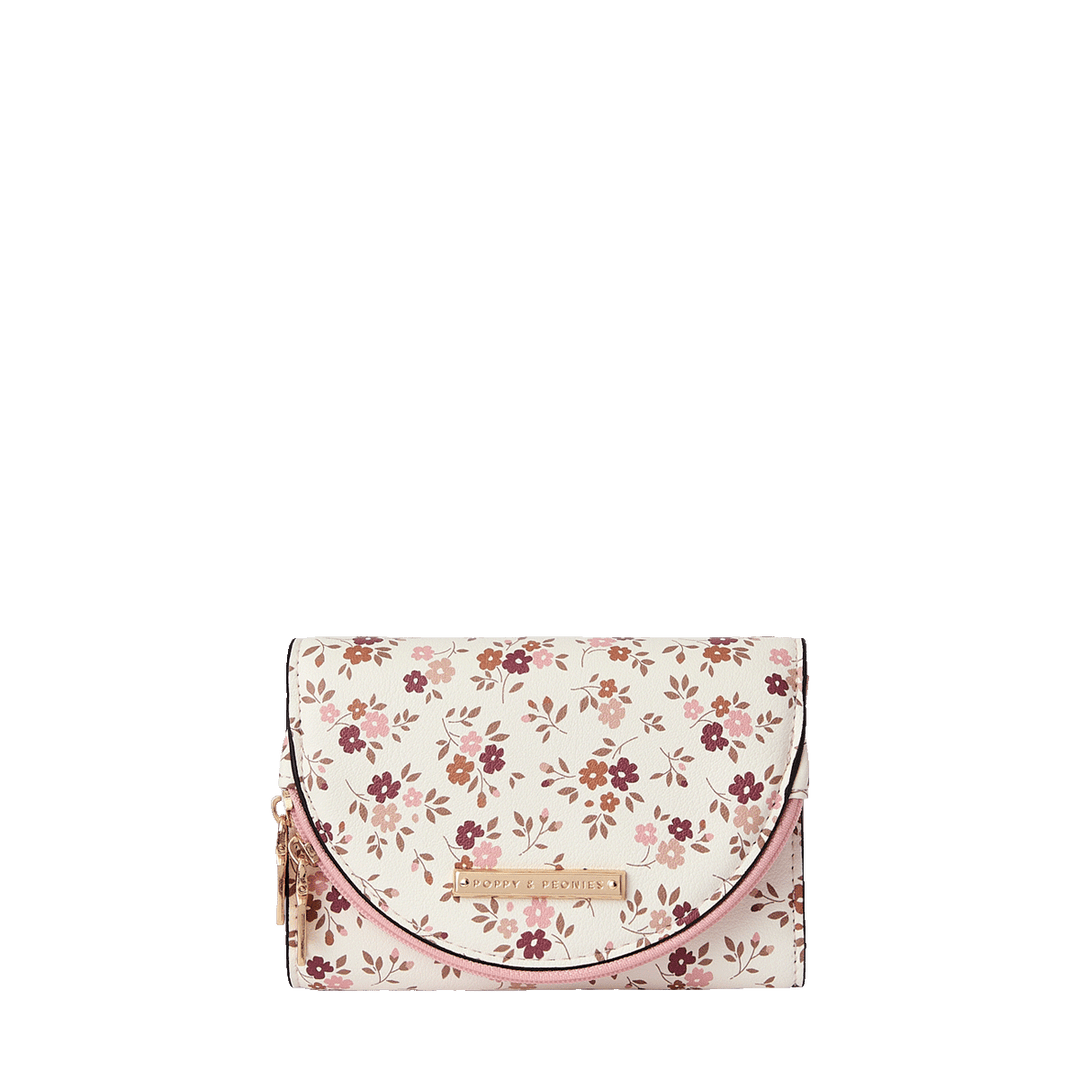 Floral patterned vegan leather wallet