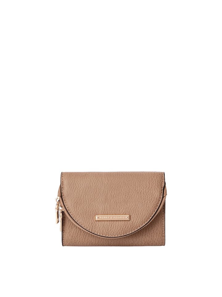 Margaux Wallet in Taupe with magnetic snap closure