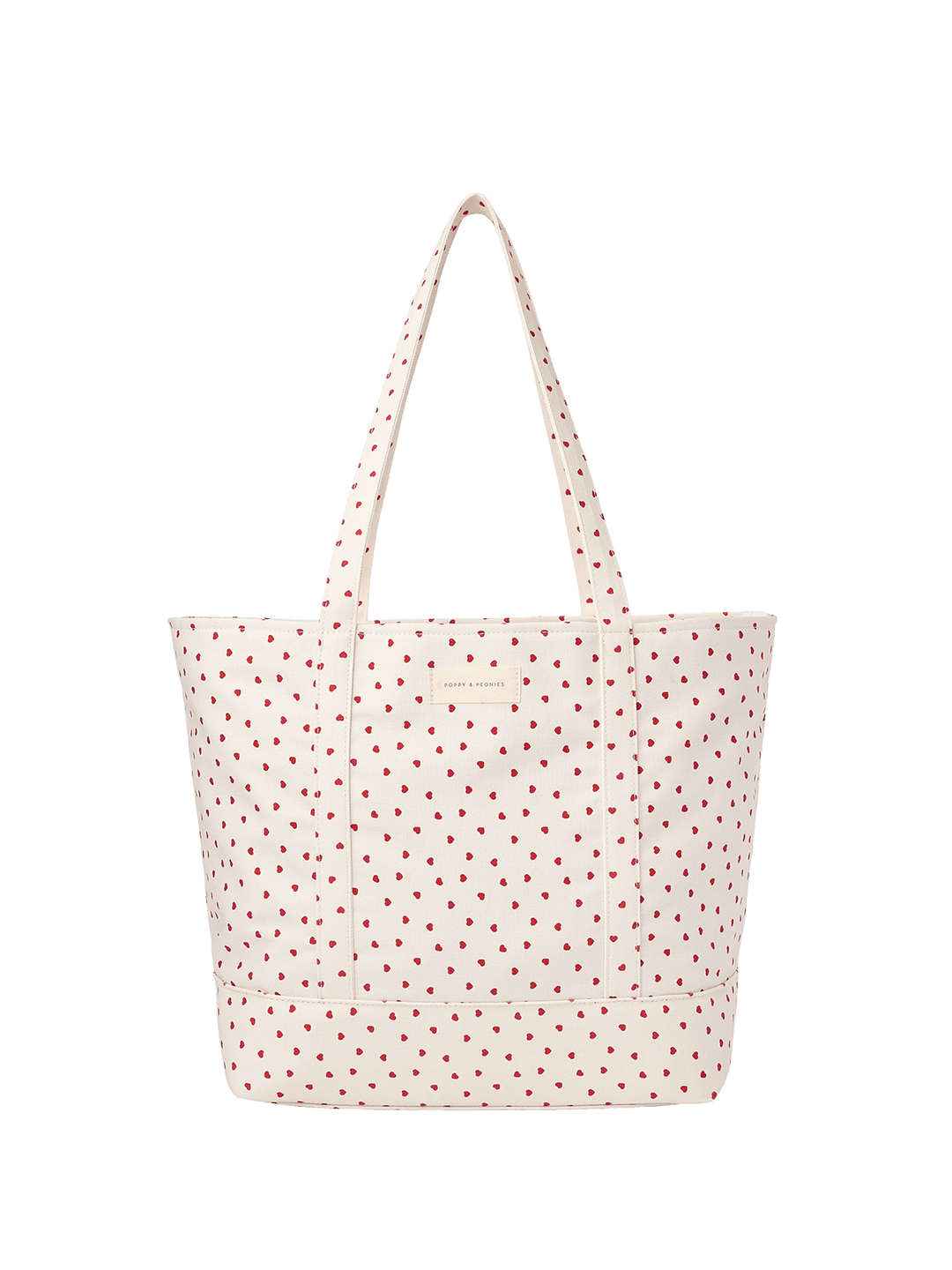 White heart patterned tote bag