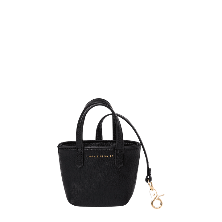 Micro Tote Bag Charm Black