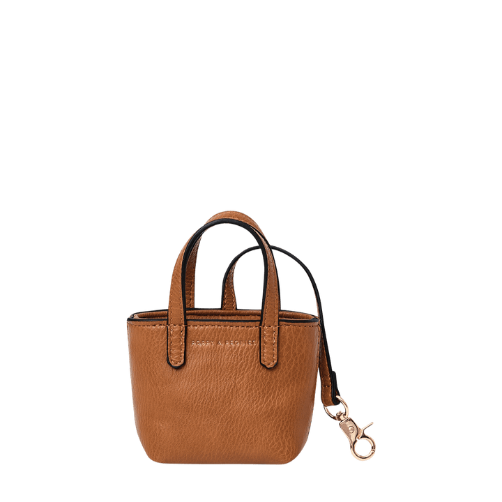 Micro Tote Bag Charm Cognac