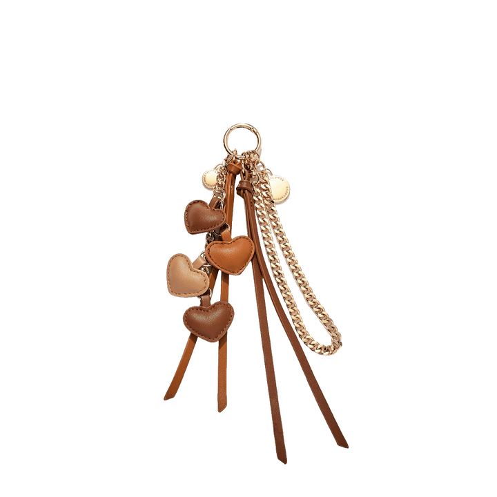 Mini Hearts Bag Charm Brown