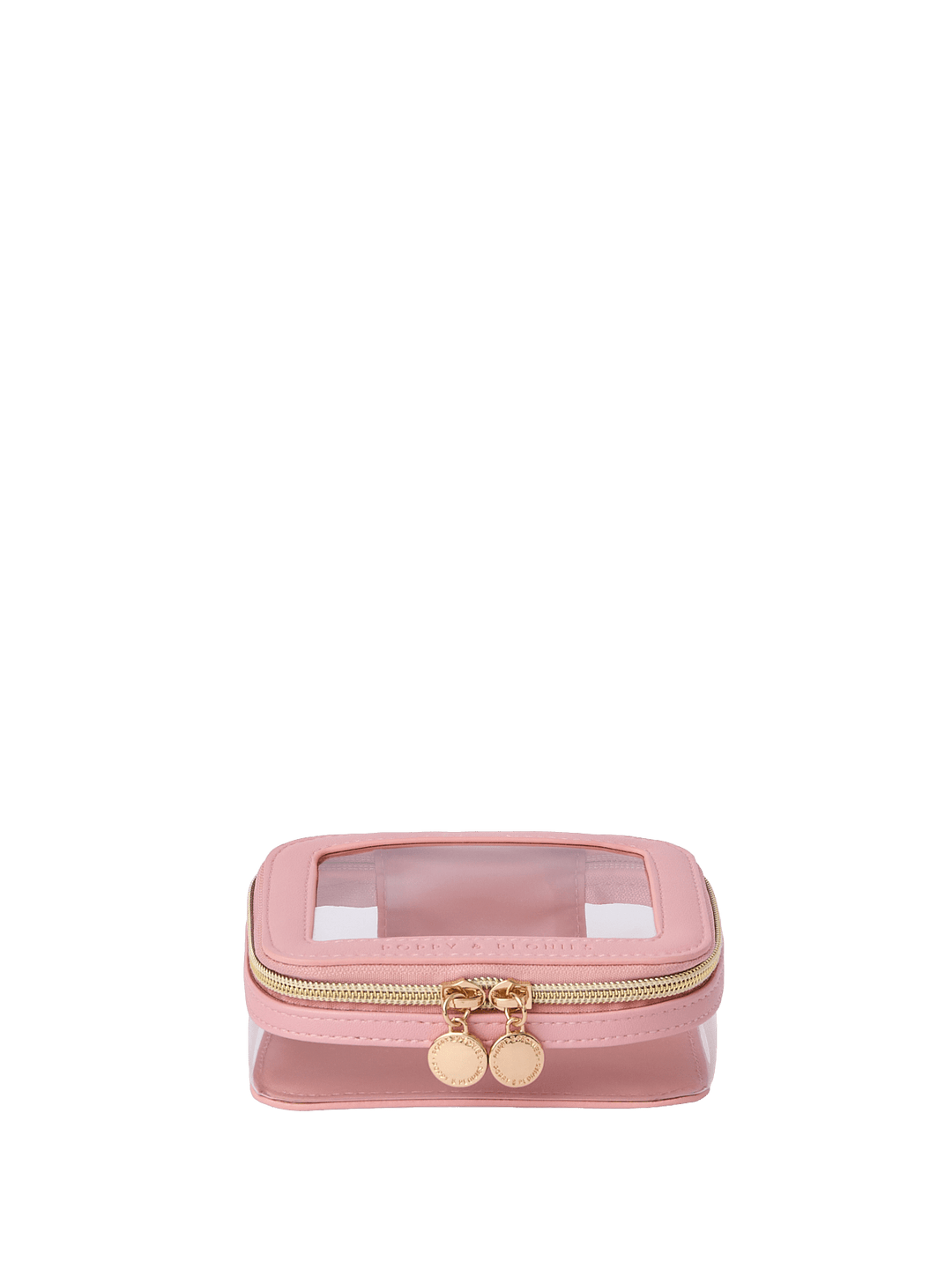 Pink and transparent cosmetic case