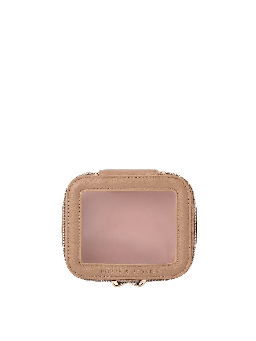Mini I See You Cosmetic Case in Taupe with clear top window