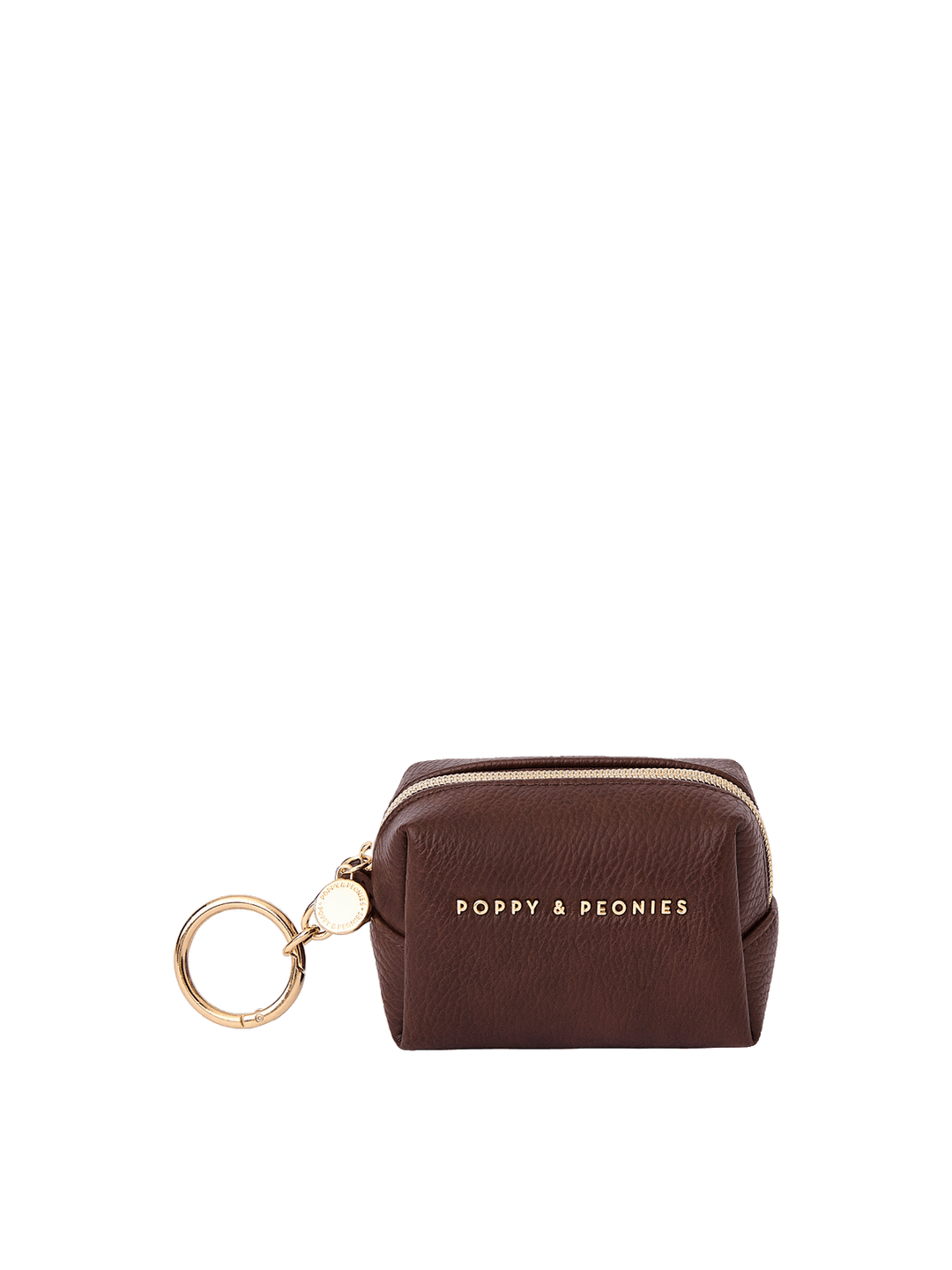Tag Along Charm in Espresso with gold-tone O-clasp keyring