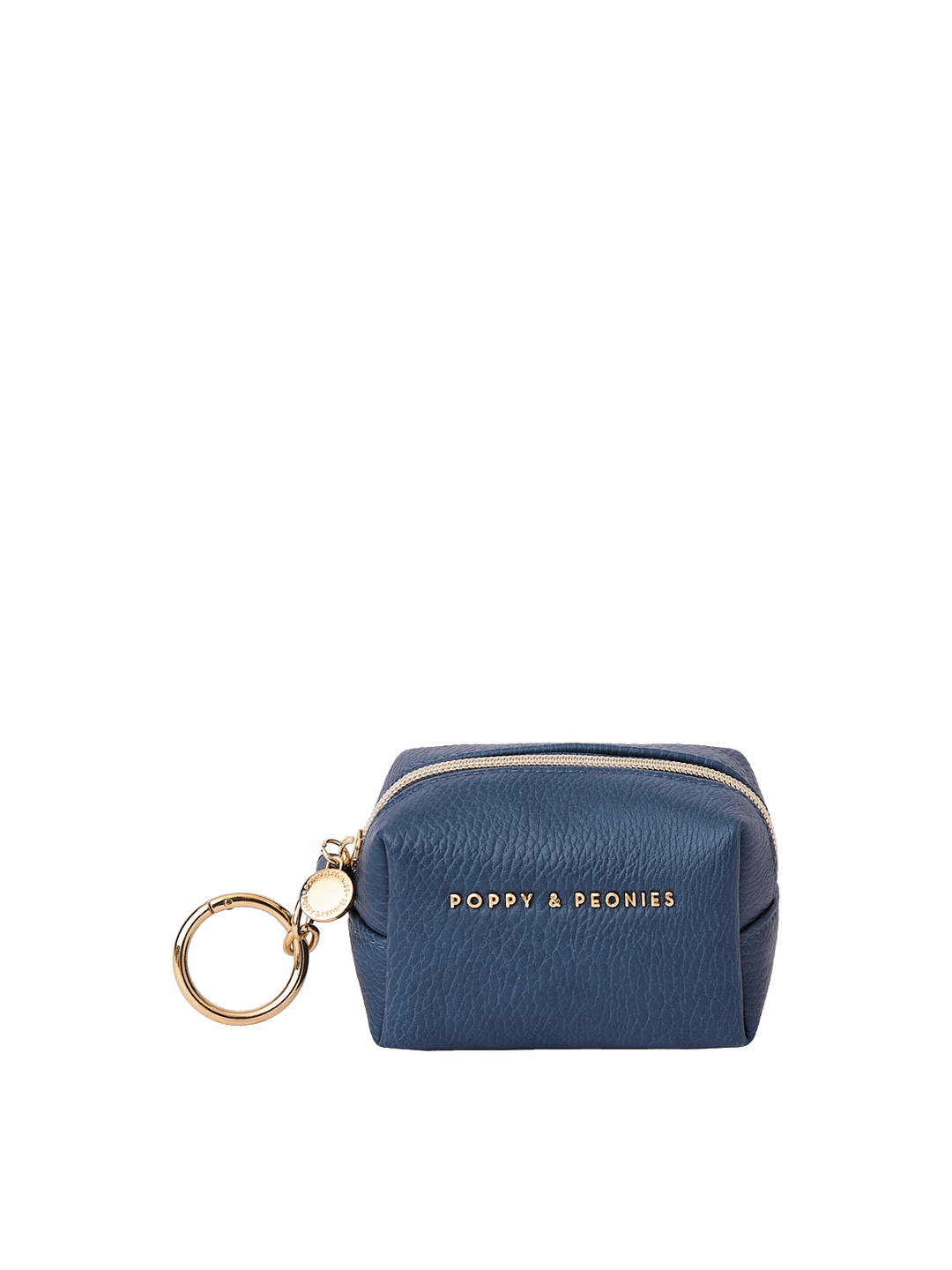 Tag Along Charm in Navy with gold-tone O-clasp keyring