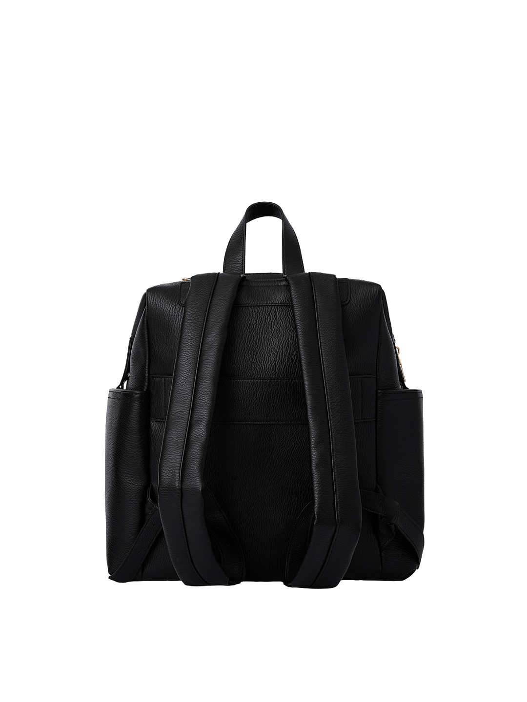 Poppy & Peonies The Cabin Backpack in Black, featuring padded adjustable backpack straps, a top carry handle, and a back trolley sleeve.