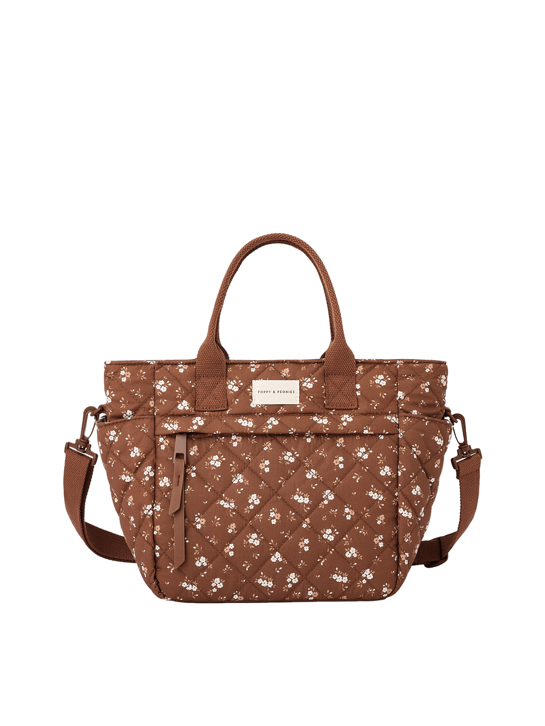 Poppy & Peonies The Lunch Club Lunch Bag in Brown Floral.