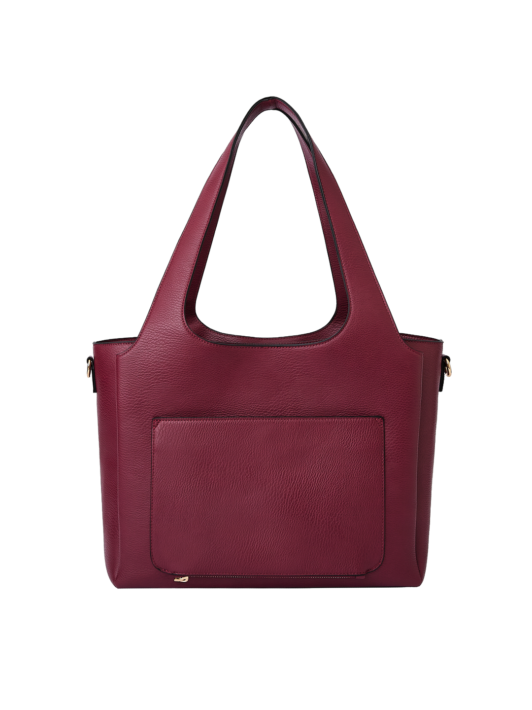 Poppy & Peonies The Companion Tote in Berry back view, featuring the exterior trolley sleeve pocket and structured silhouette.