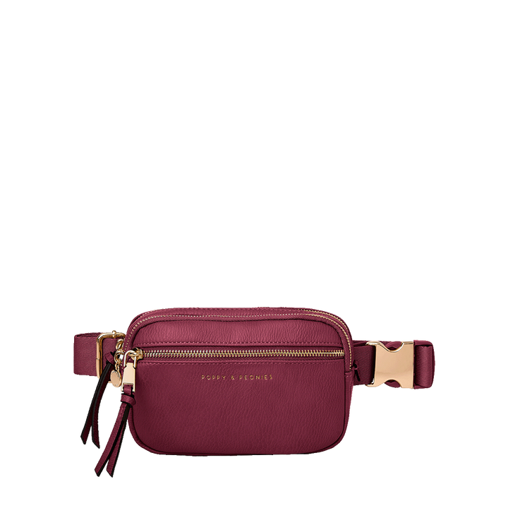 On The Run Belt Bag Vegan Leather Berry