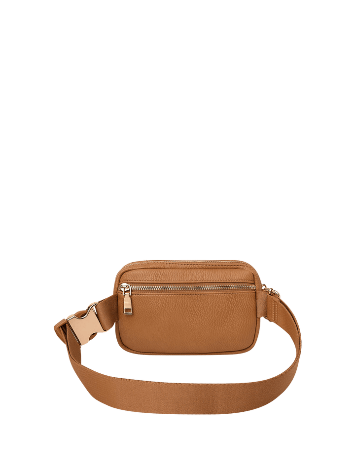 On The Run belt bag vegan leather camel