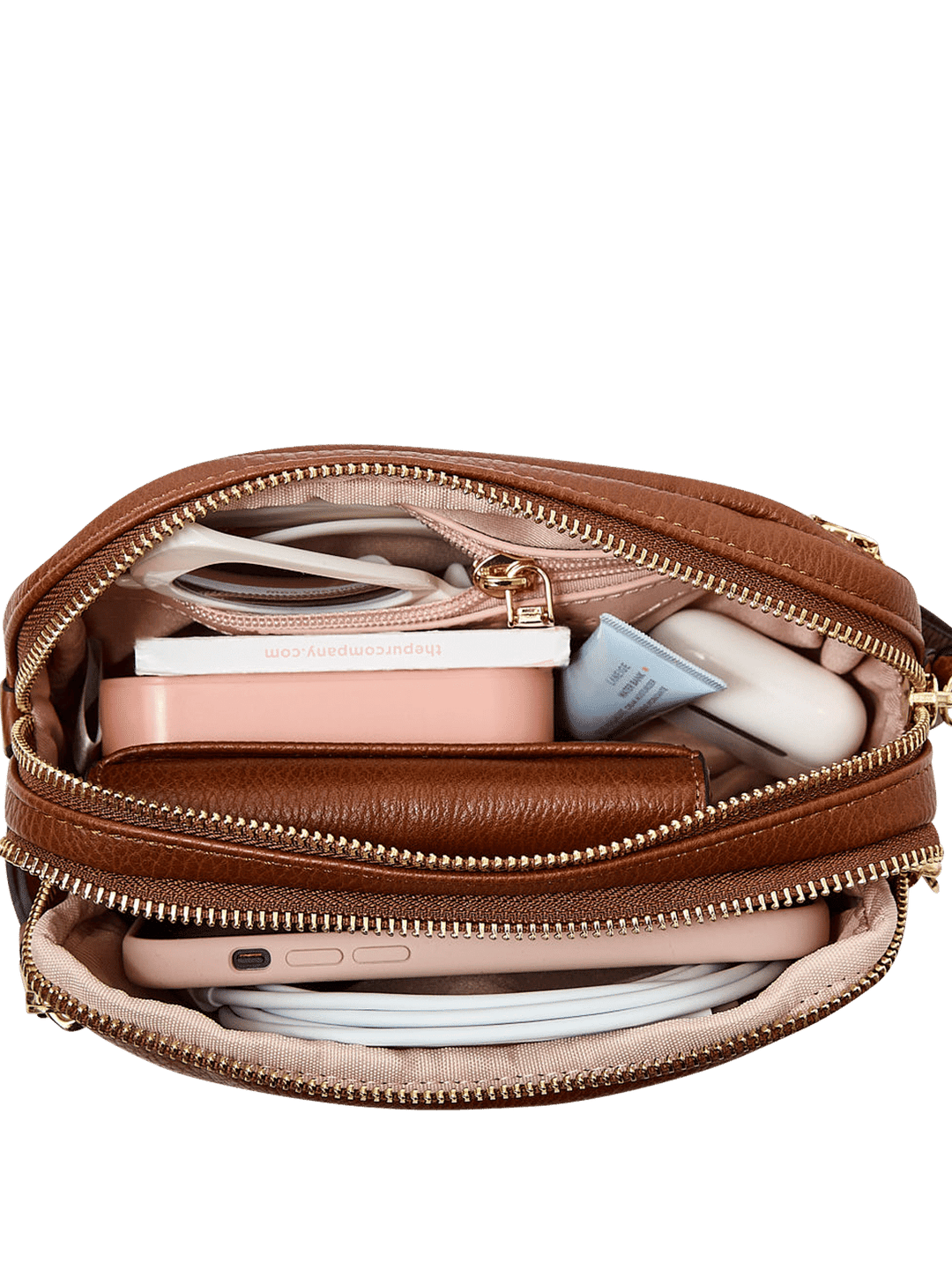 On The Run belt bag vegan leather chestnut