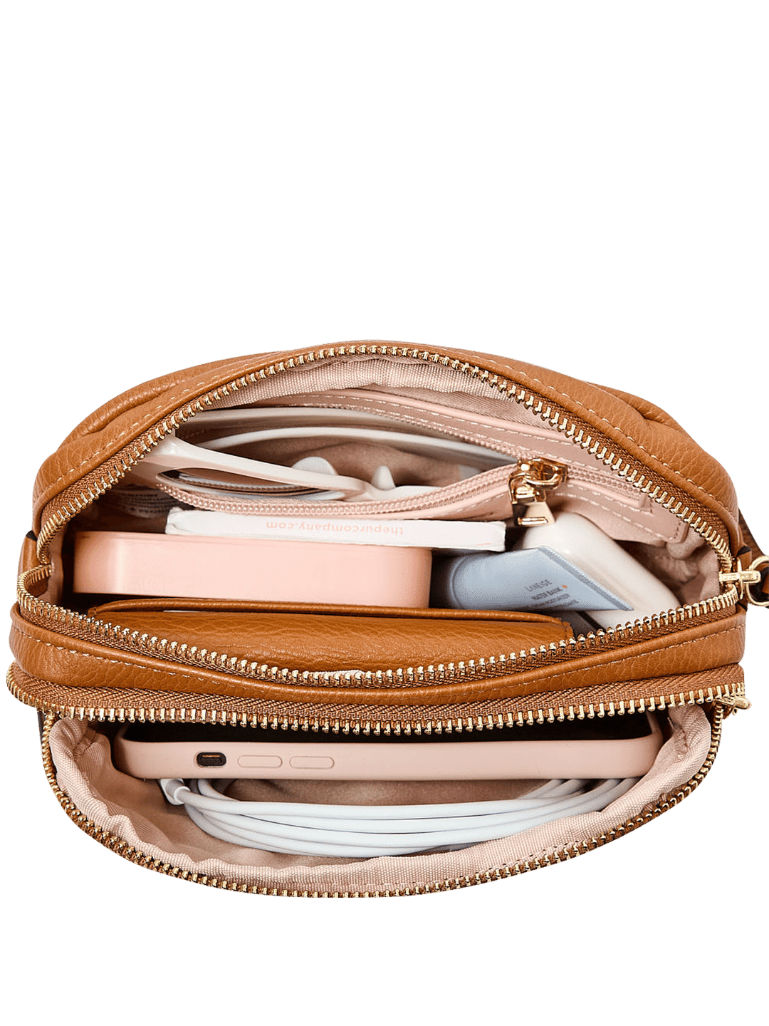 On The Run belt bag vegan leather cognac