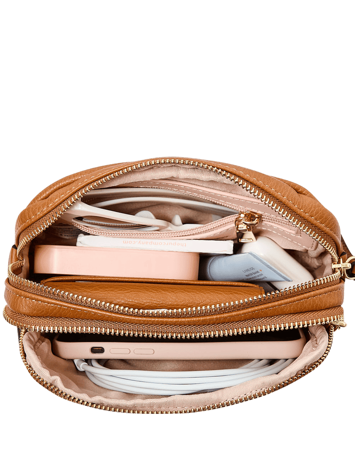 On The Run belt bag vegan leather cognac