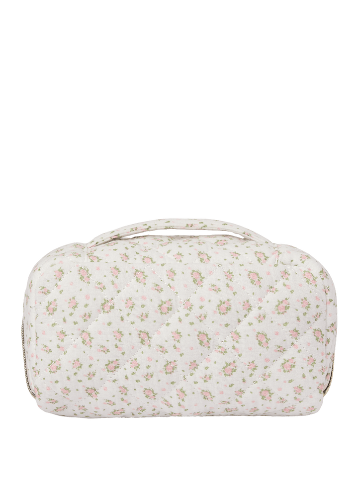 Floral-patterned cosmetic bag