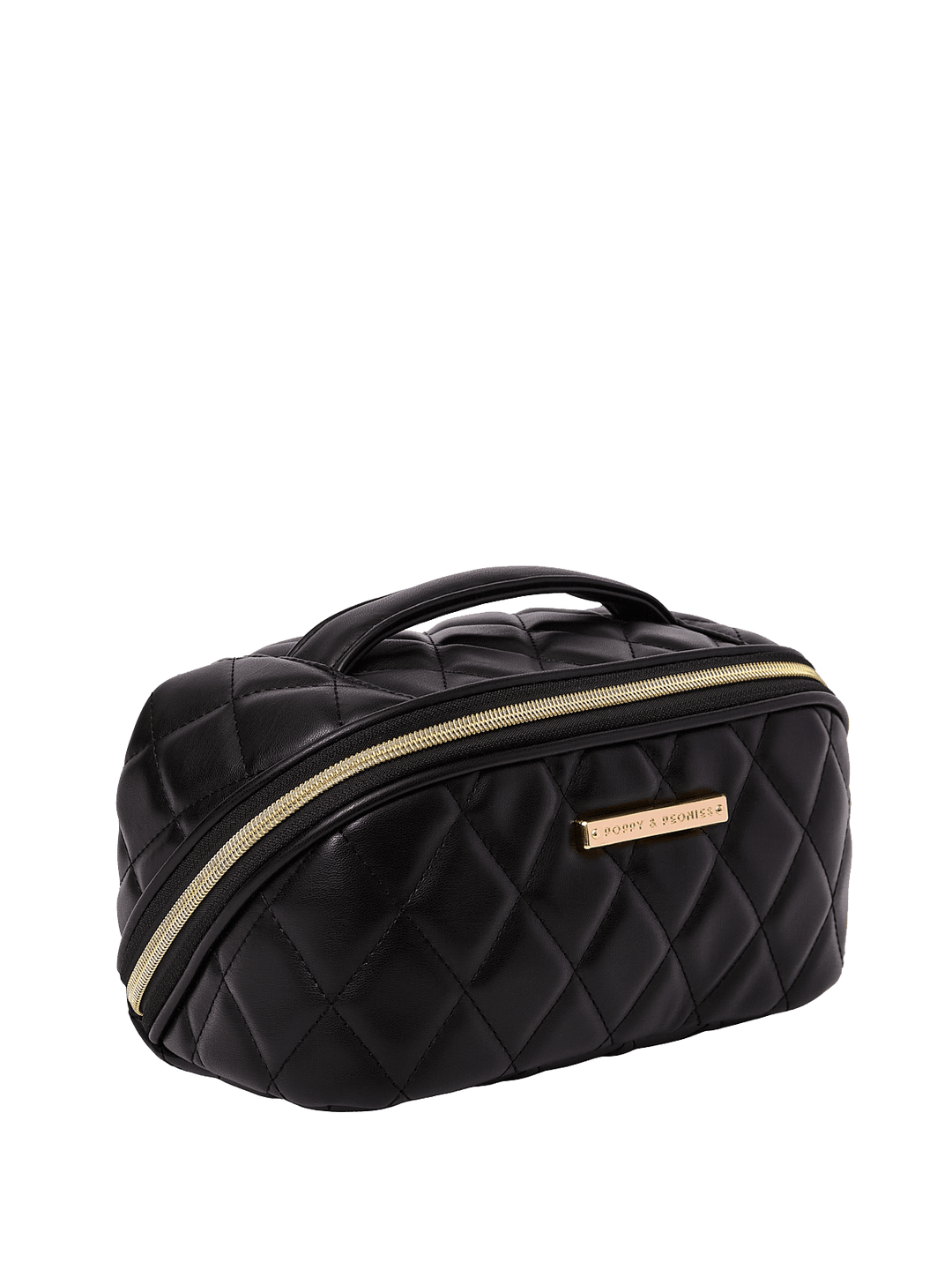 Open and Glow Cosmetic Quilted Black