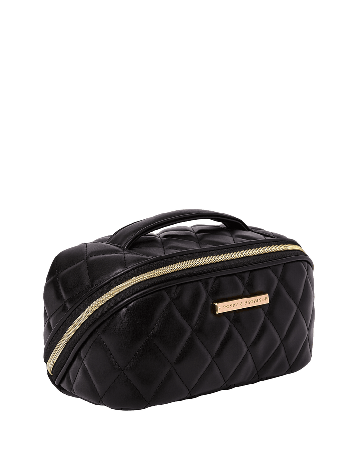 Open and Glow Cosmetic Quilted Black