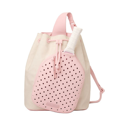 Front of a Poppy and Peonies Pickleball Sling bag with paddle holder