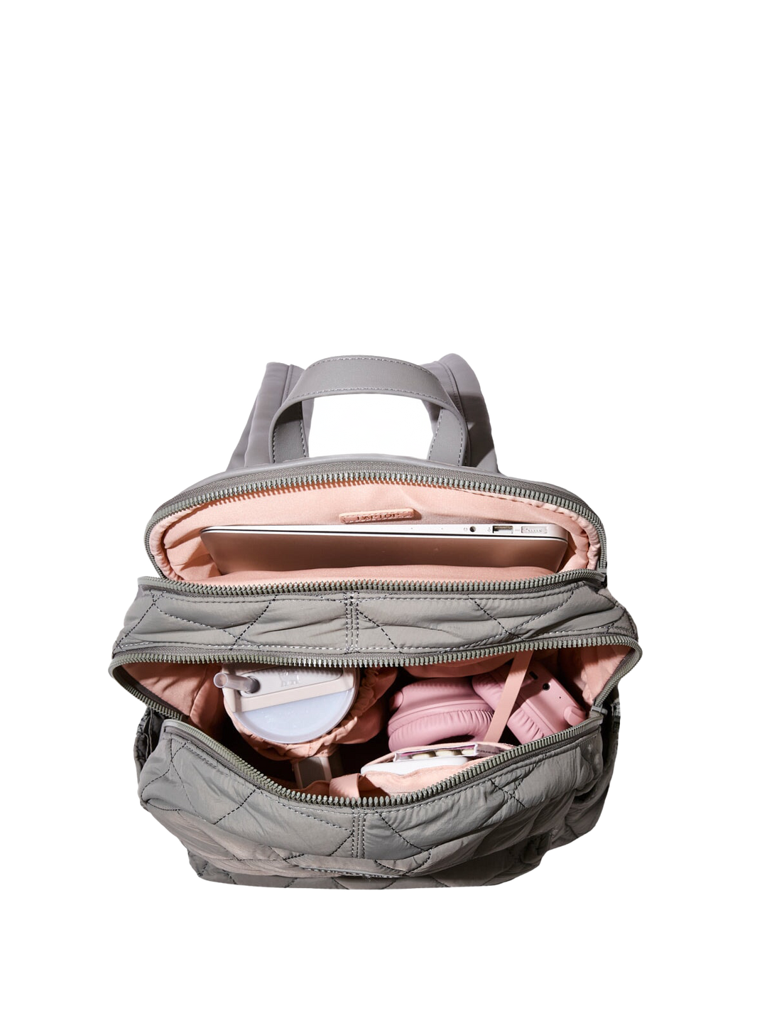 Quilted Brooklyn Backpack grey