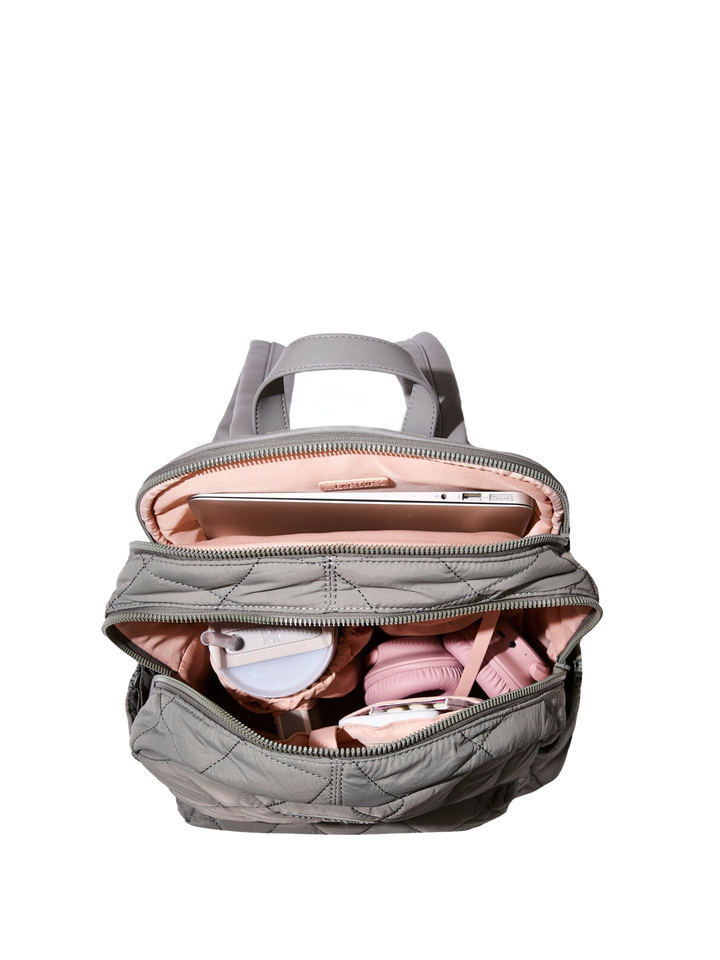 Quilted Brooklyn Backpack grey