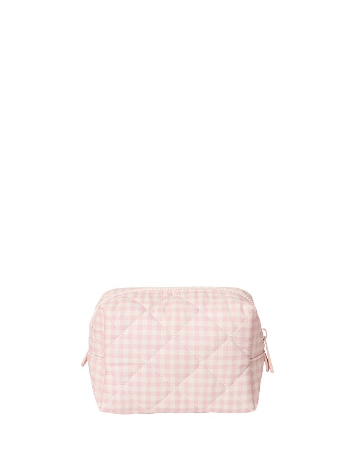 Quilted Cosmetic Case Pink Gingham