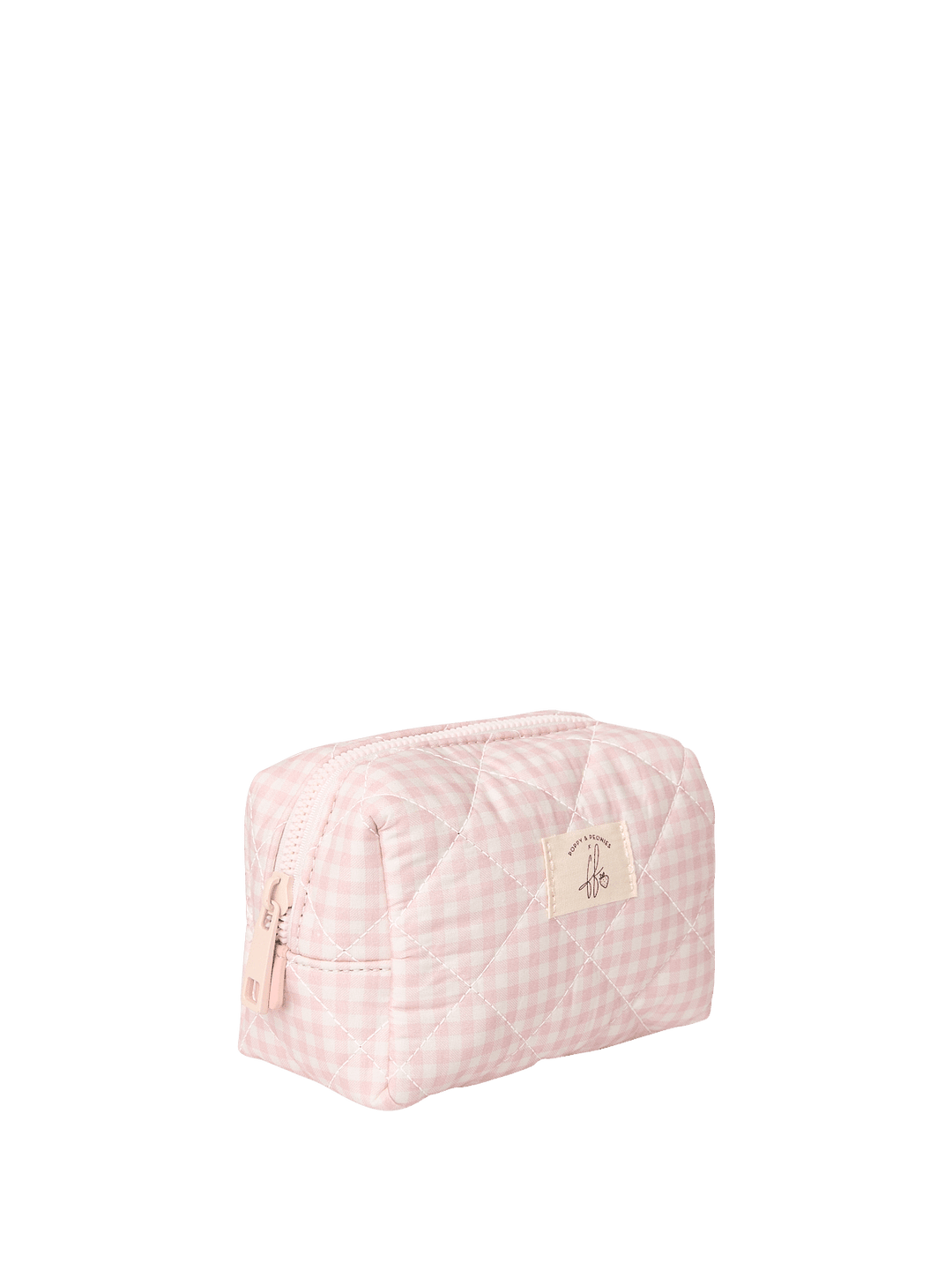Quilted Cosmetic Case Pink Gingham