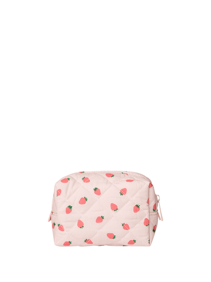 Quilted Cosmetic Case Mini Strawberry Print