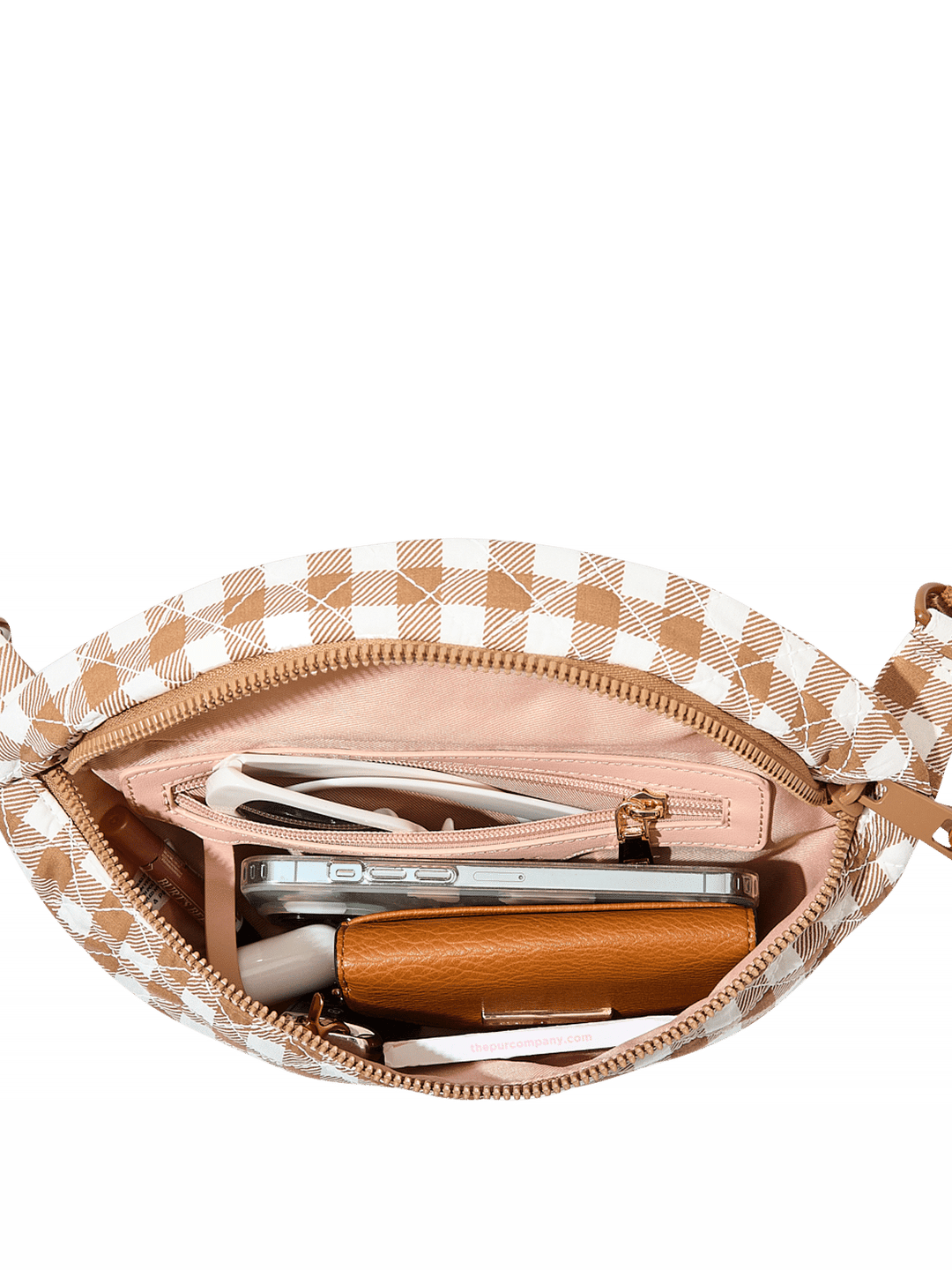 Sidekick Quilted Brown Gingham