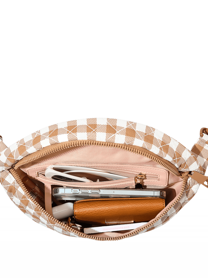 Sidekick Quilted Brown Gingham